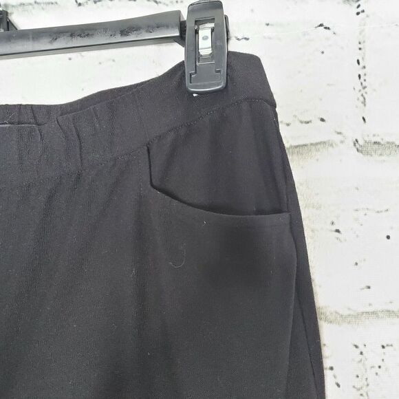 Eileen Fisher Stretch Crepe Slim Ankle Pants Black Womens Medium Pull On - Picture 7 of 12